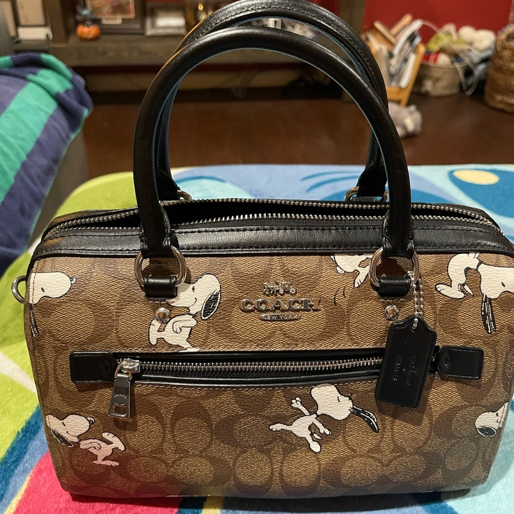 Coach Brown and Black Snoopy Satchel - Picture 12 of 12